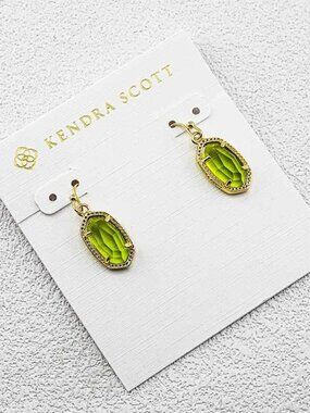 Kendra Scott Army Green Glass Earrings